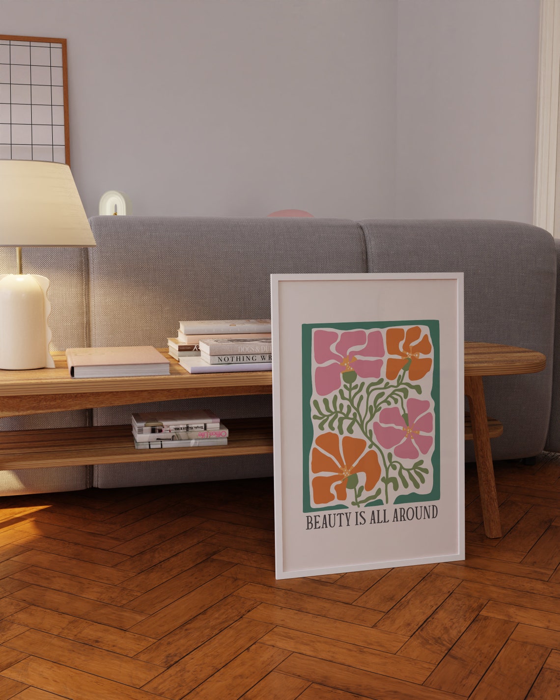 Beauty Is All Around Pink Floral Poppy Modern Botanical Wall Art - Image 4
