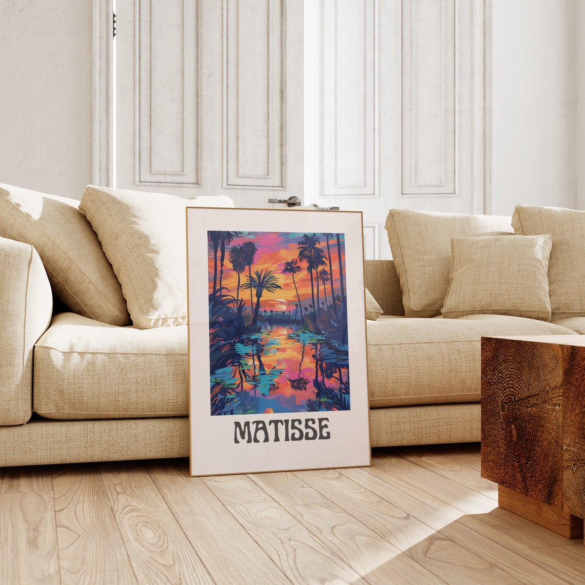 Henri Matisse Palm Tree Lagoon Sunset Reflection Tropical Poster - Image 2