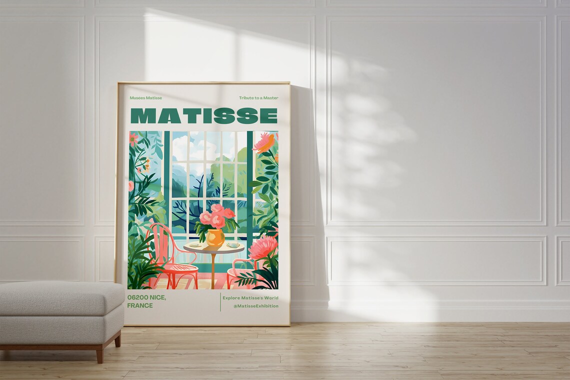 Henri Matisse Nice France Exhibition Green Garden Window Art Poster