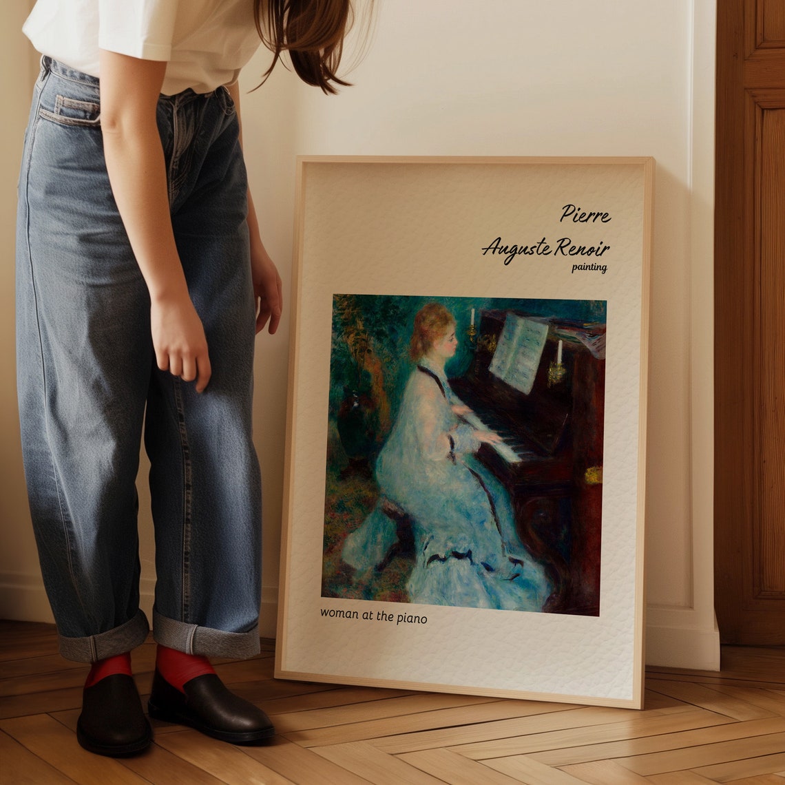 Pierre Auguste Renoir Woman At The Piano Candlelight Music Poster - Image 3