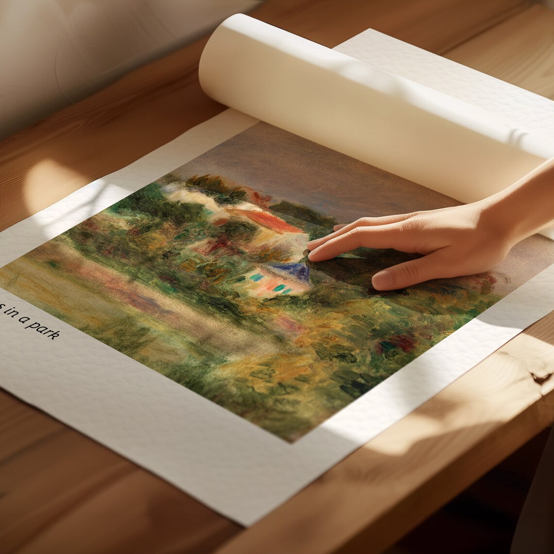Renoir Houses in a Park Impressionist Countryside Painting Poster - Image 2