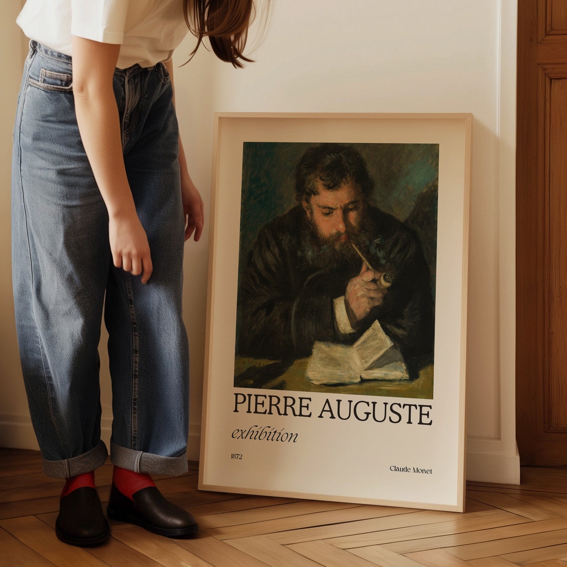 Claude Monet 1872 Reading Portrait Pipe Pierre Auguste Poster - Image 5