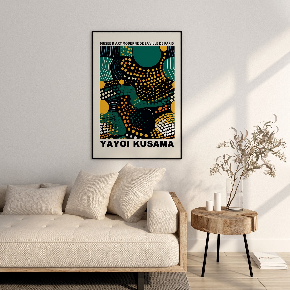 Yayoi Kusama Inspired Japanese Abstract Poster - Image 2