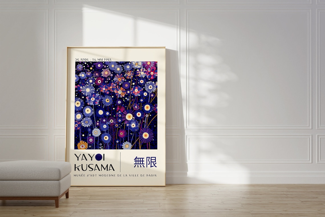 Yayoi Kusama Inspired Japanese Wall Art Poster