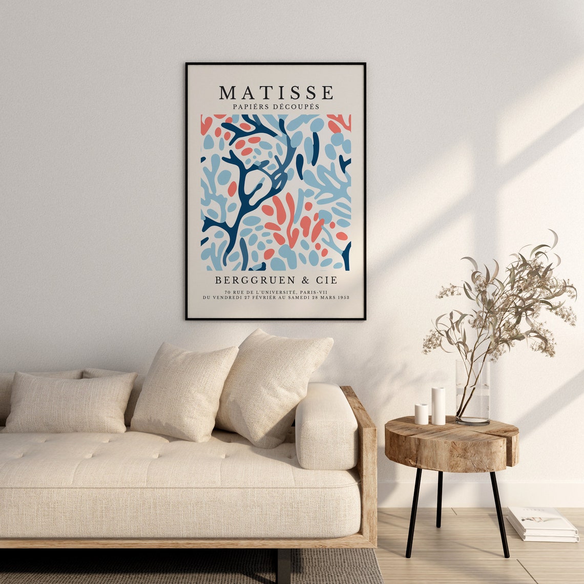 Matisse Blue Coral Abstract Leaf Pattern 1953 Paris Art Poster - Image 2