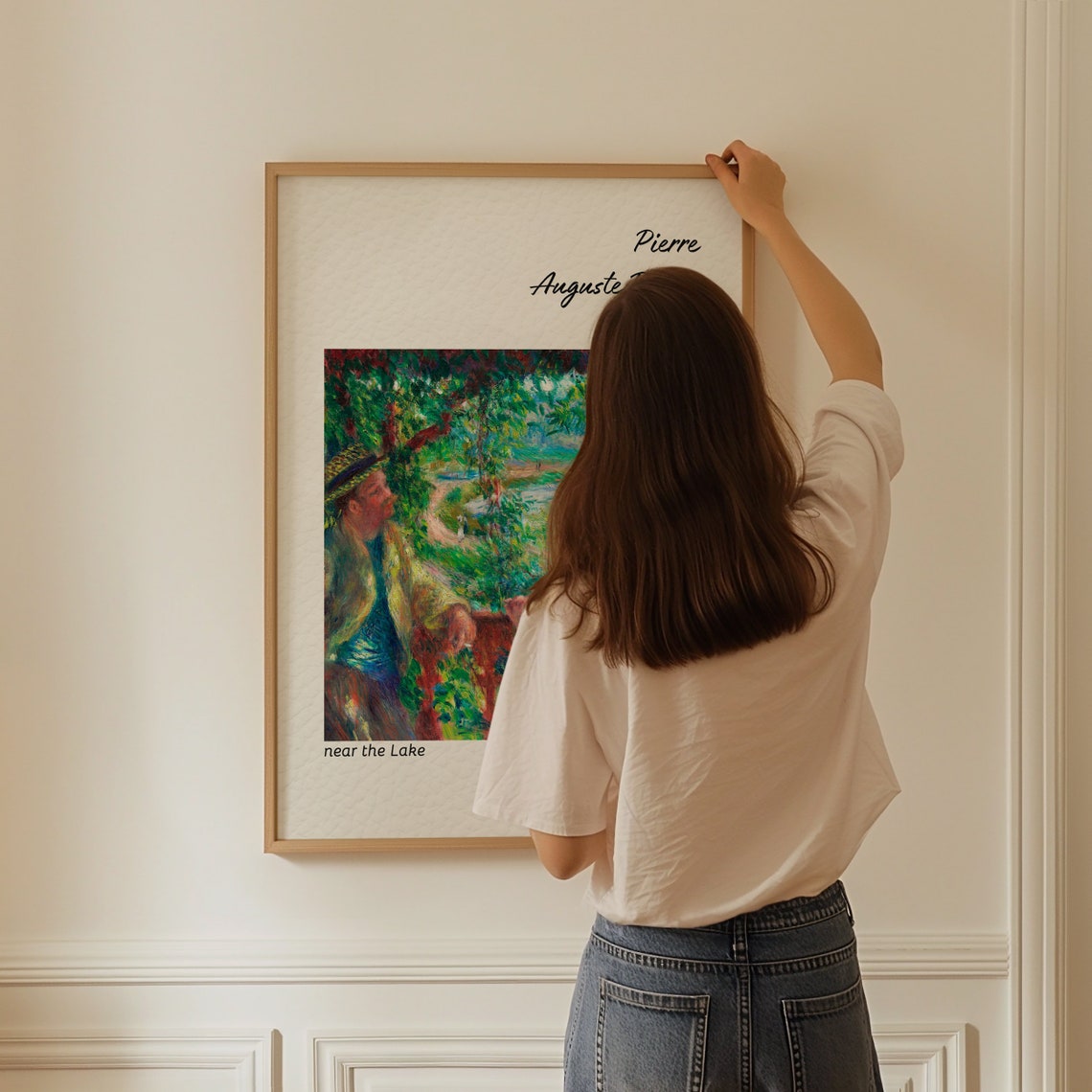 Pierre Auguste Renoir Near the Lake Couple Impressionist Art Poster - Image 3