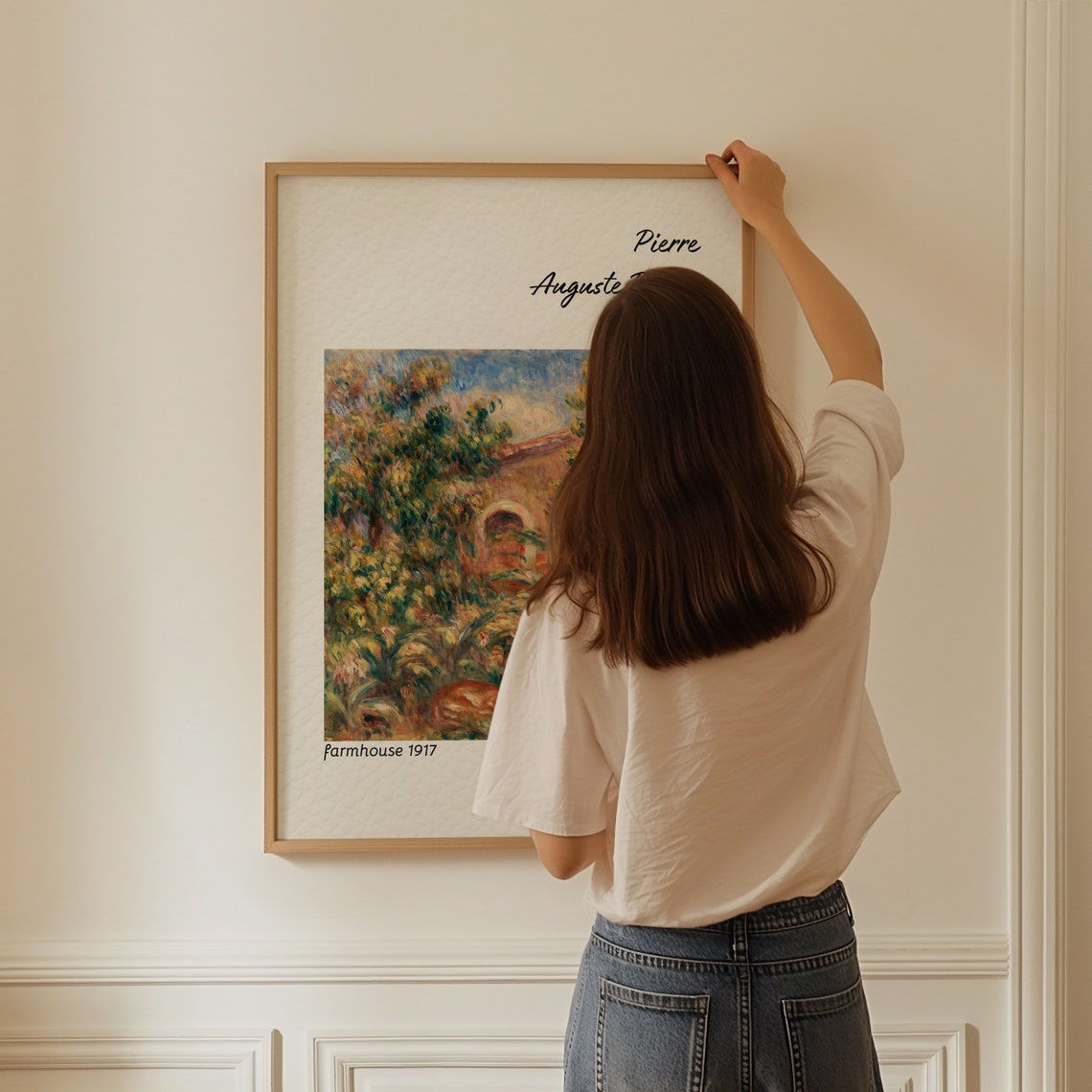 Renoir Farmhouse 1917 Rustic Garden Impressionist Painting Poster - Image 2