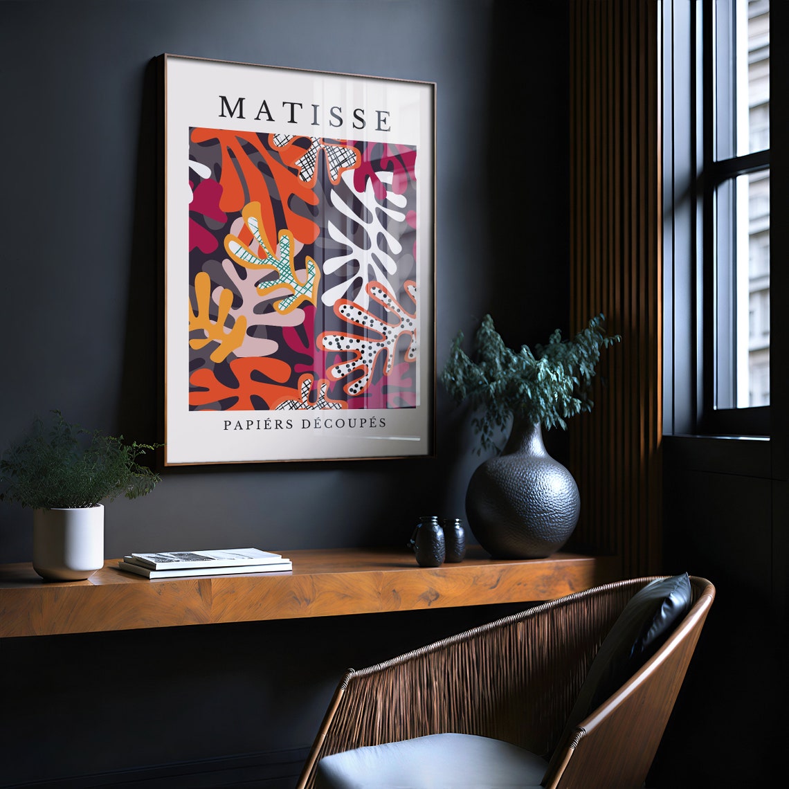 Matisse Papiers Decoupes Abstract Coral Leaf Cut Out Art Poster - Image 2