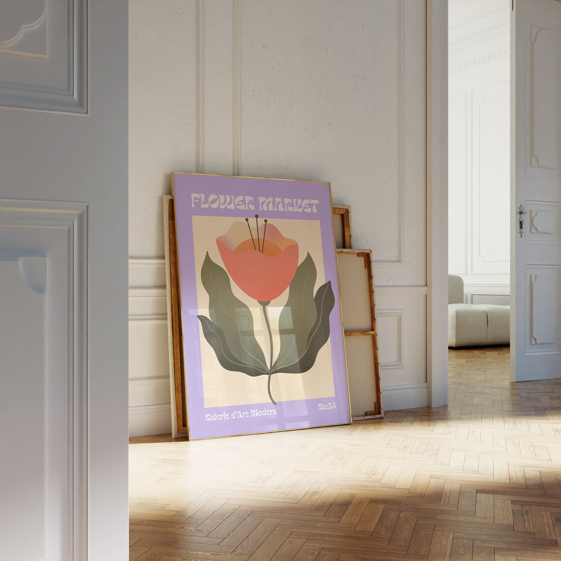 Flower Market Modern Floral Scandinavian Art Print - Image 2