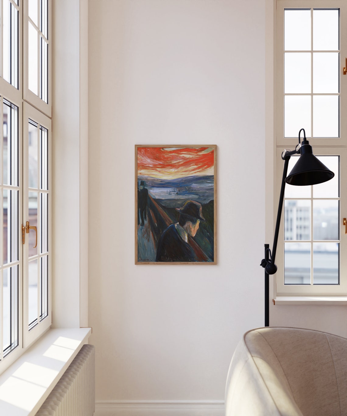 Edvard Munch Despair 1892 Fiery Red Sky Expressionist Art Poster - Image 3