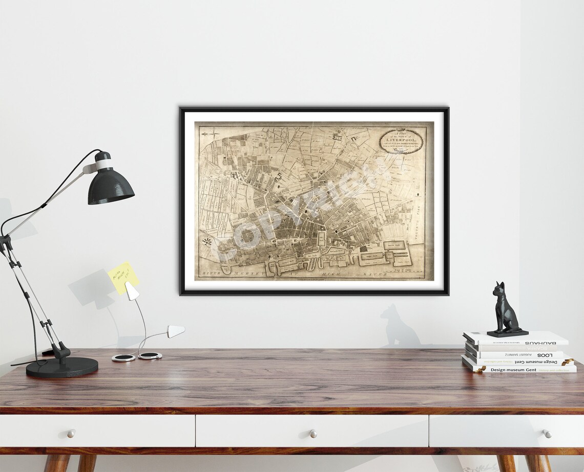 Historic Liverpool Map From 1796, Travel Poster - Image 4