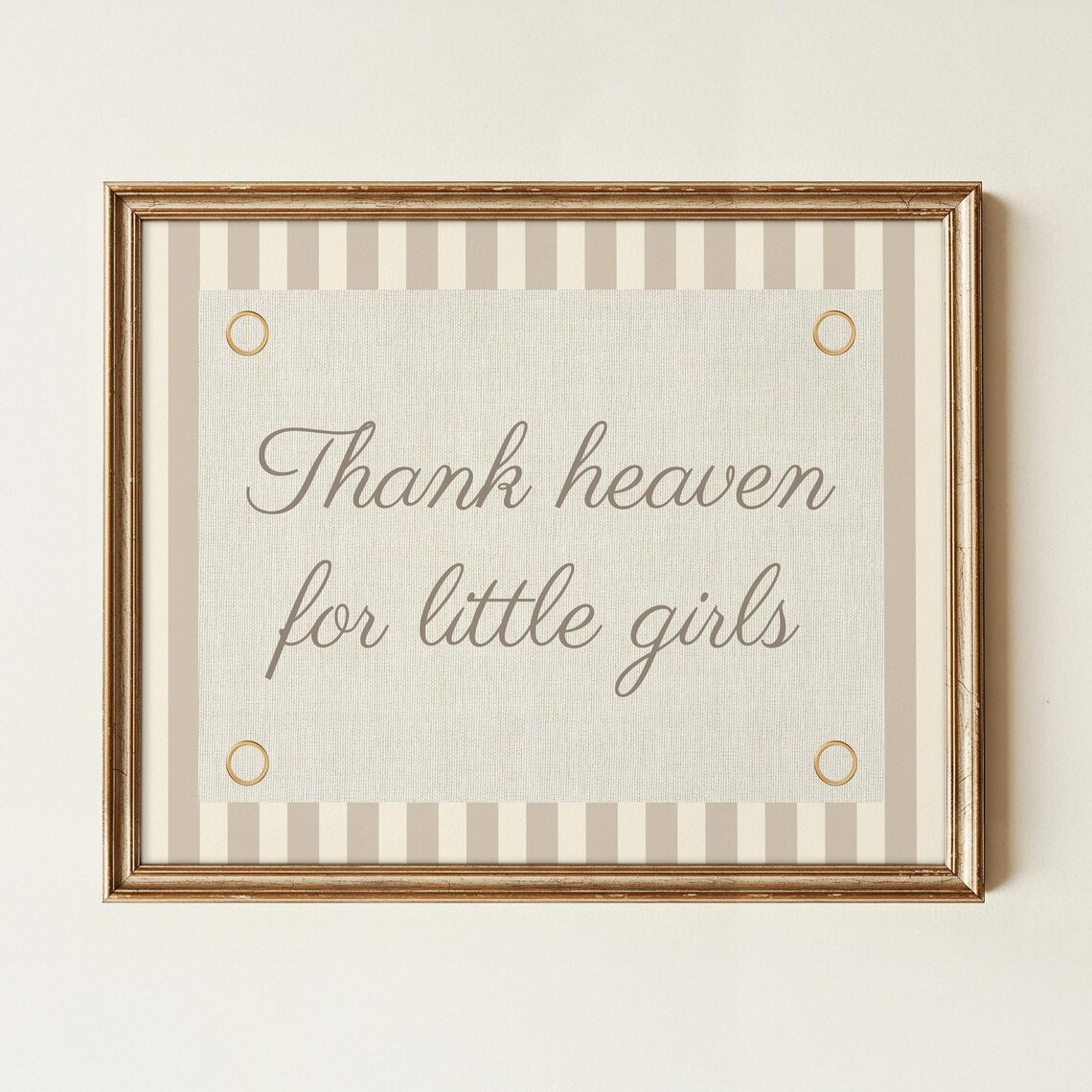 Vintage Thank Heaven For Little Girls Nursery Print