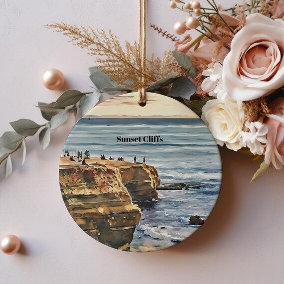Sunset Cliffs Ocean Waves Rocky Coast Golden Hour Landscape Wall Poster