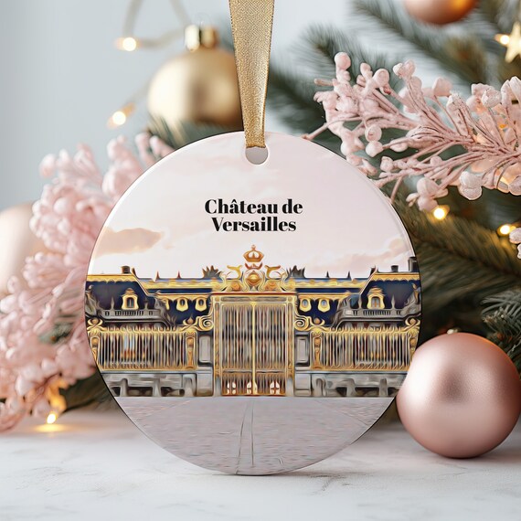 Chateau de Versailles Golden Gate Palace Round Christmas Ornament Poster