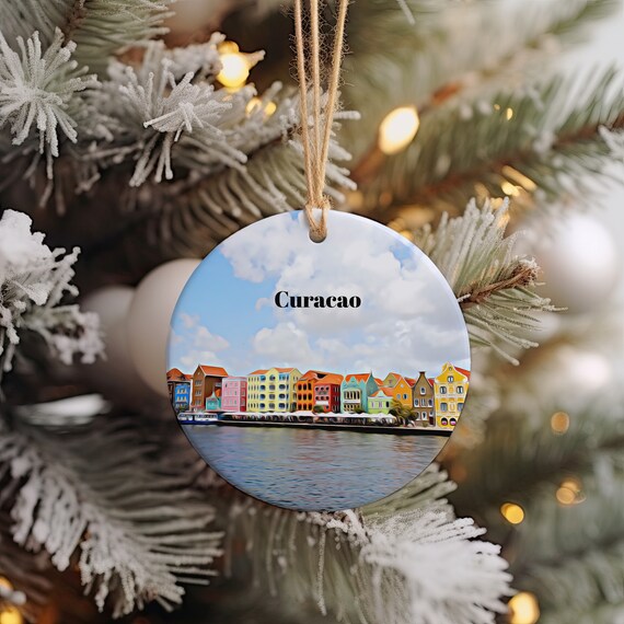 Curacao Colorful Waterfront Buildings Caribbean Ornament Poster
