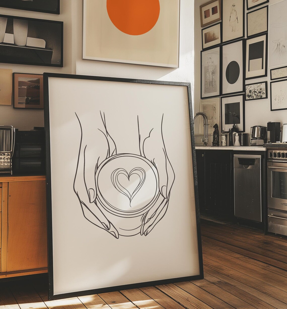 Minimal Art One Line Drawing Coffee Print Coffee Wall Art Coffee Poster Kitchen Drawing Prints Kitchen Sketch Bar Cart Print - Image 3