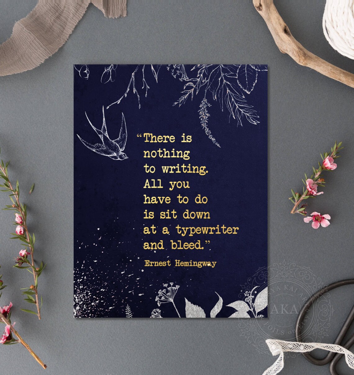 Ernest Hemingway Quote, Writer Inspiration Art Print - Image 4