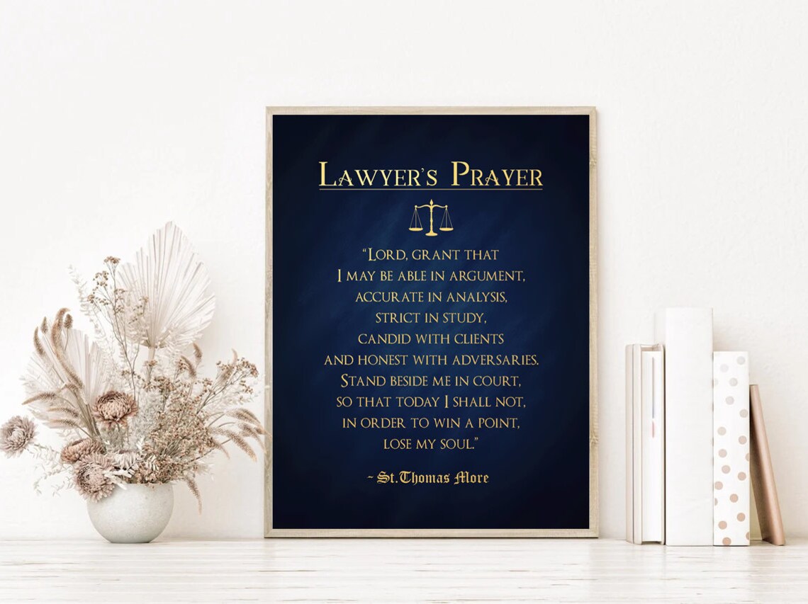 Lawyers Prayer Gold Foil Art Print by Sir Thomas More - Image 4
