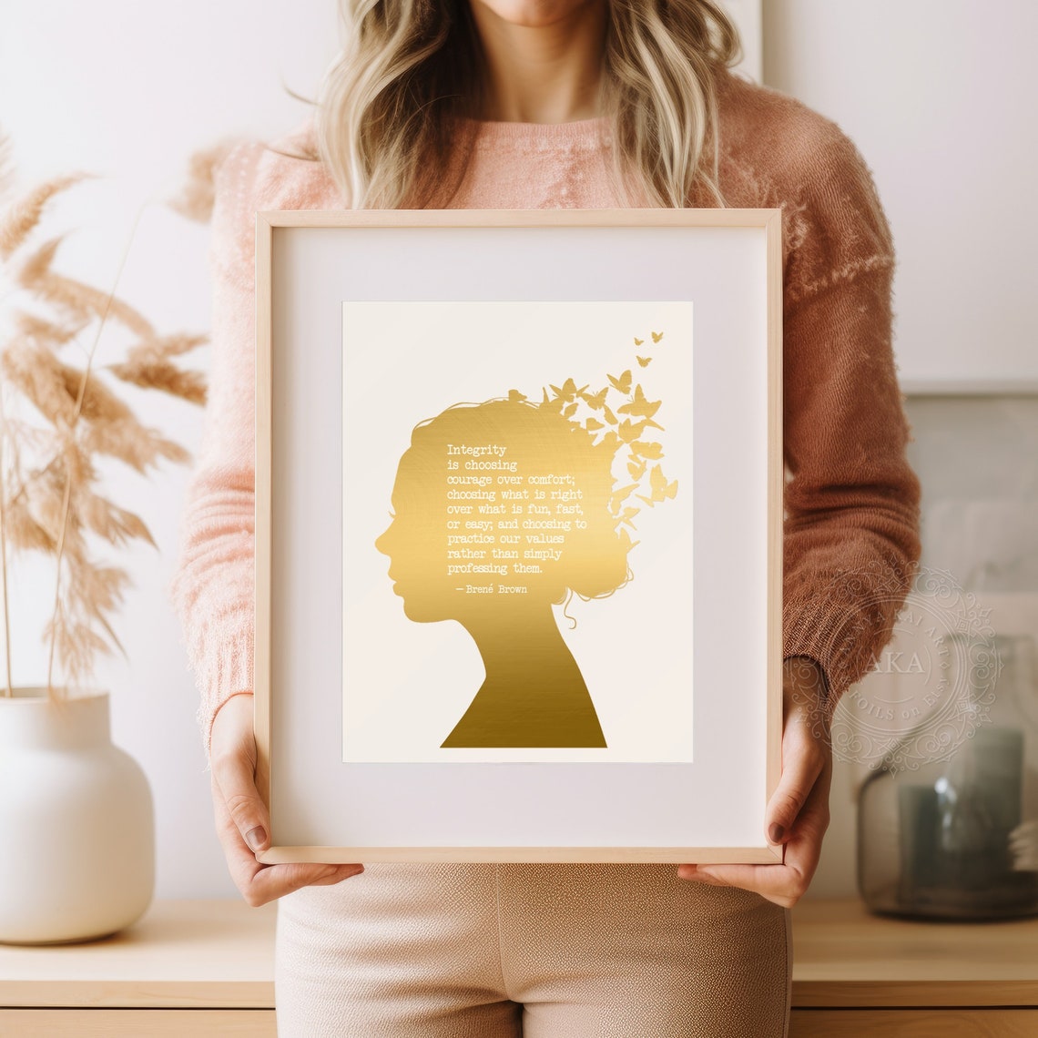 Brene Brown Integrity Quote Gold Foil Motivational Wall Art Print - Image 3