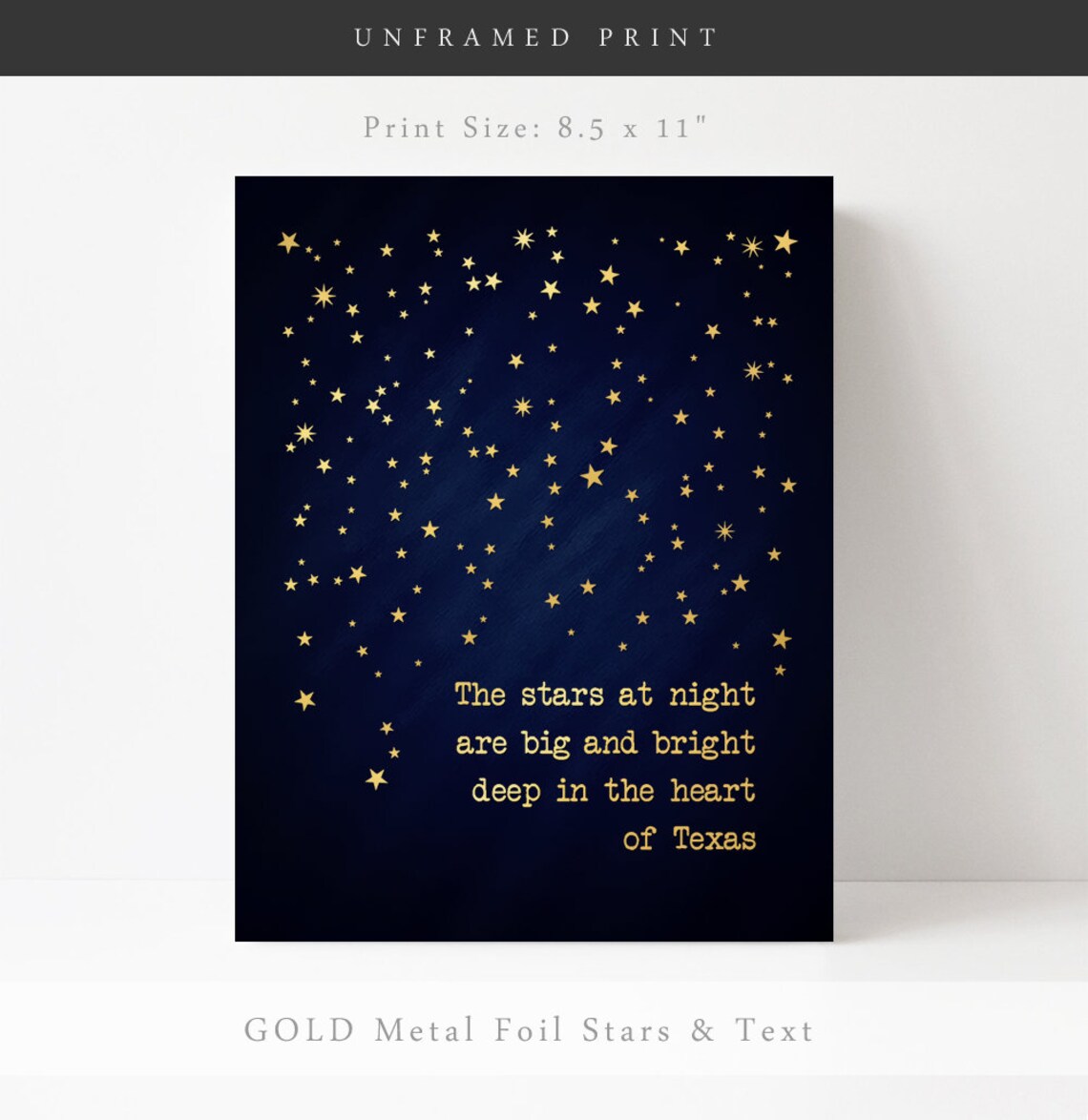 Texas Stars Quote, Deep in the Heart of Texas Art Print - Image 3
