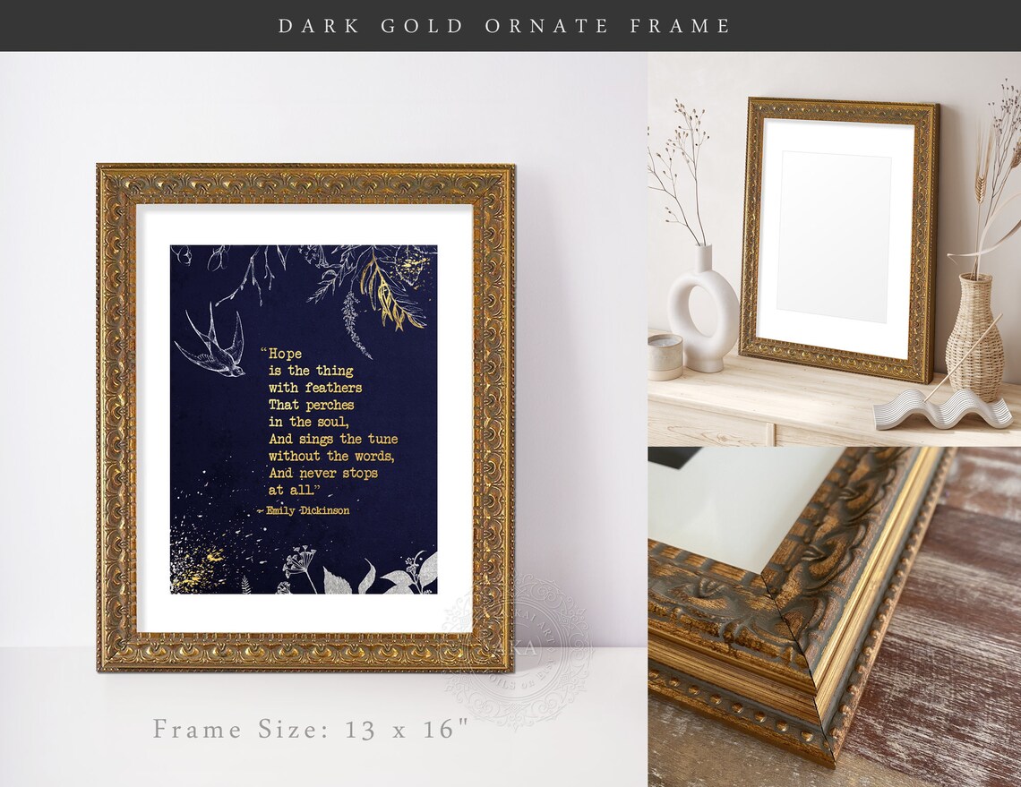 Emily Dickinson Poetry Art Print, Gold Foil Quote - Image 2
