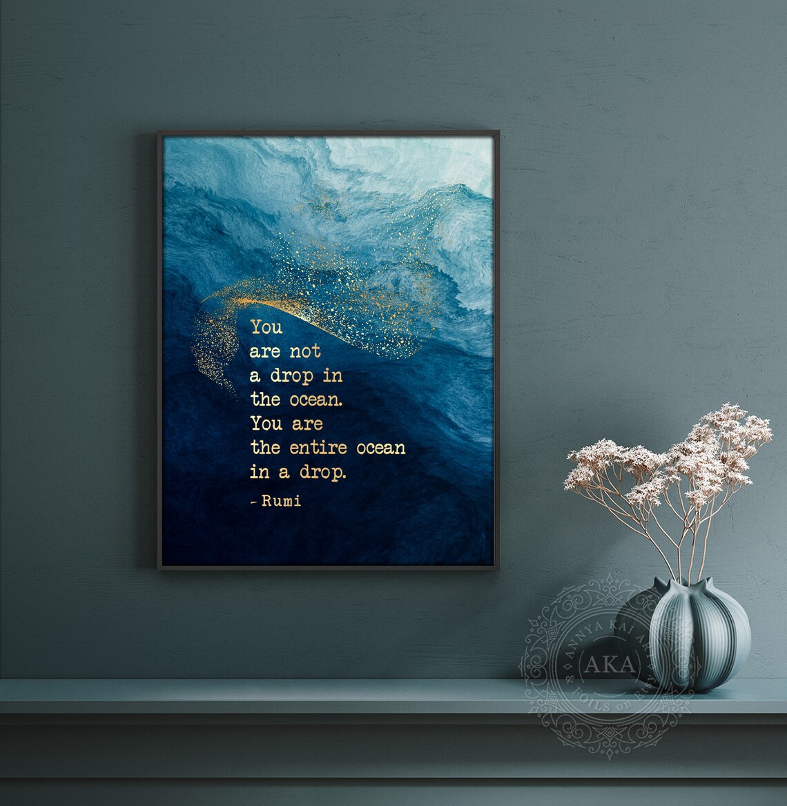 Ocean Theme Rumi Quote Art Print, Poetry Gift - Image 5
