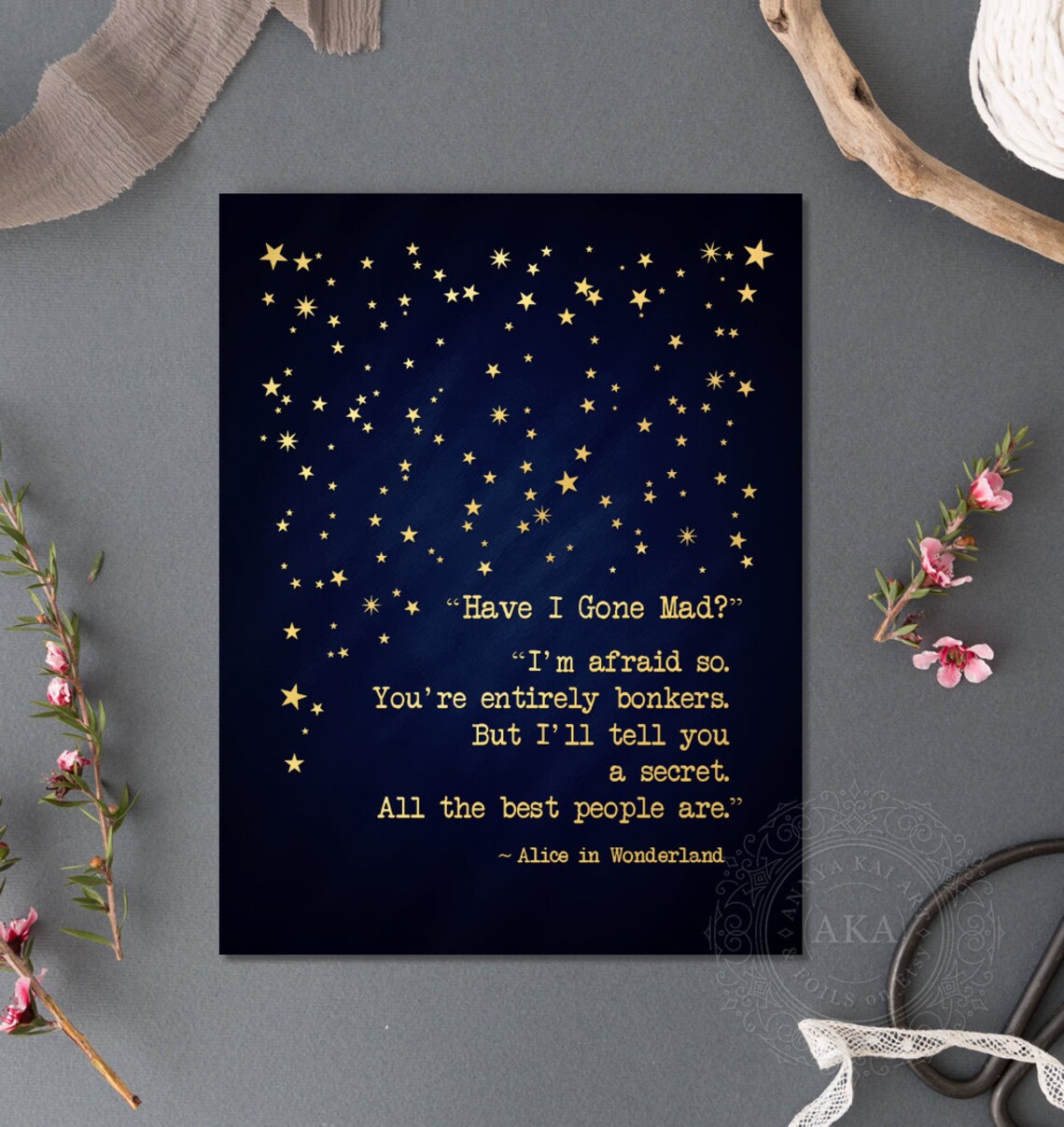 Alice In Wonderland Quote Poster, Classic Book Quote - Image 2