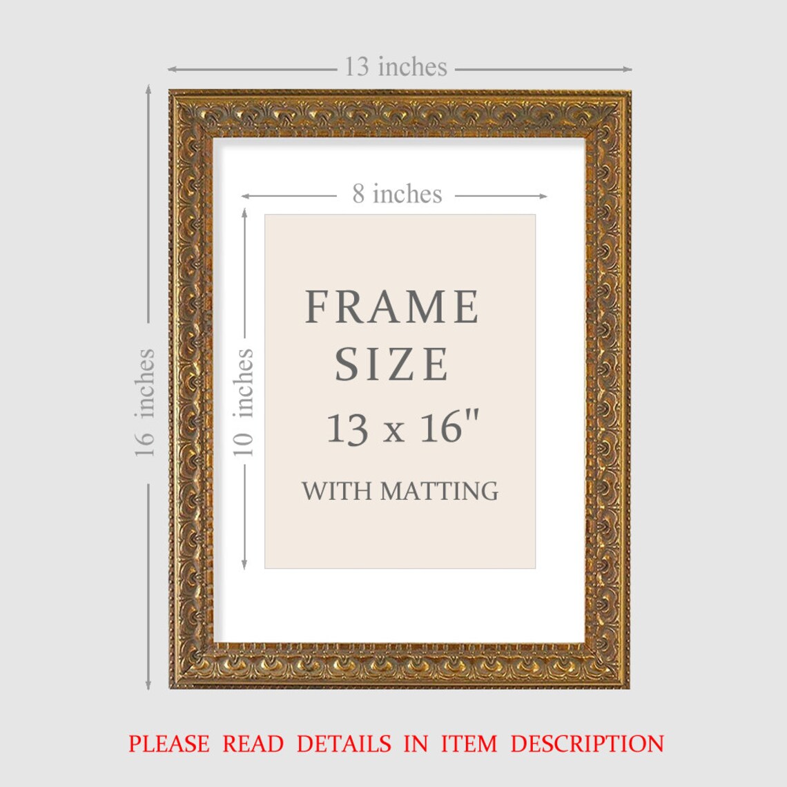 Dark Antique Gold Wood Frame for Wall Art Print - Image 4