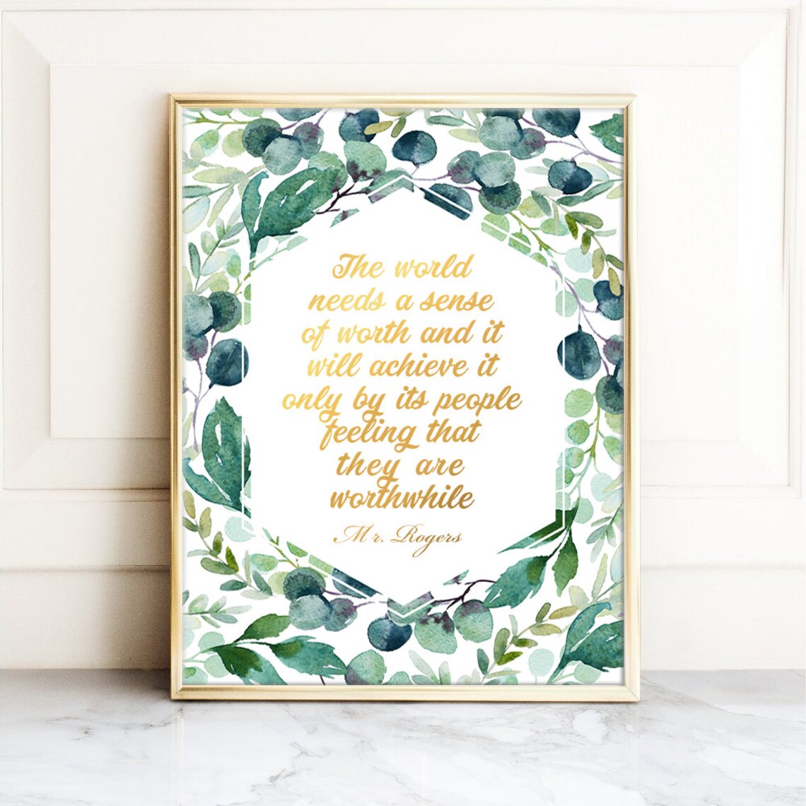 Mr. Rogers-Inspired Floral Typography Art Print