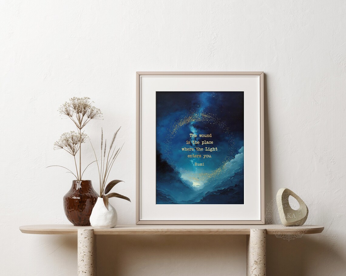 Rumi Quote Art Print, Gold Lettering Poetry Gift - Image 5