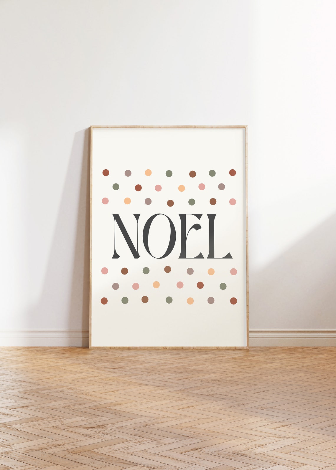 Noel Christmas Typography Poster With Pastel Polka Dots Design - Image 4