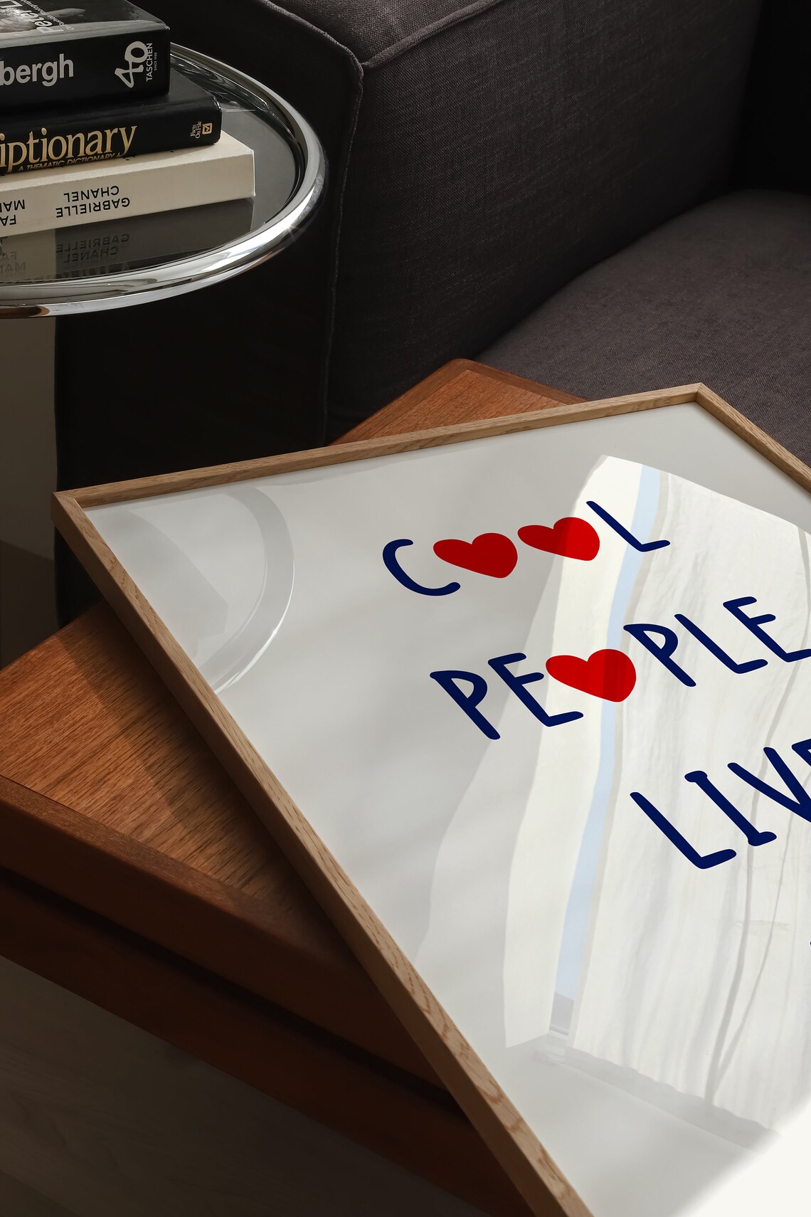 Cool People Live Here Minimalist Heart Art Print - Image 3