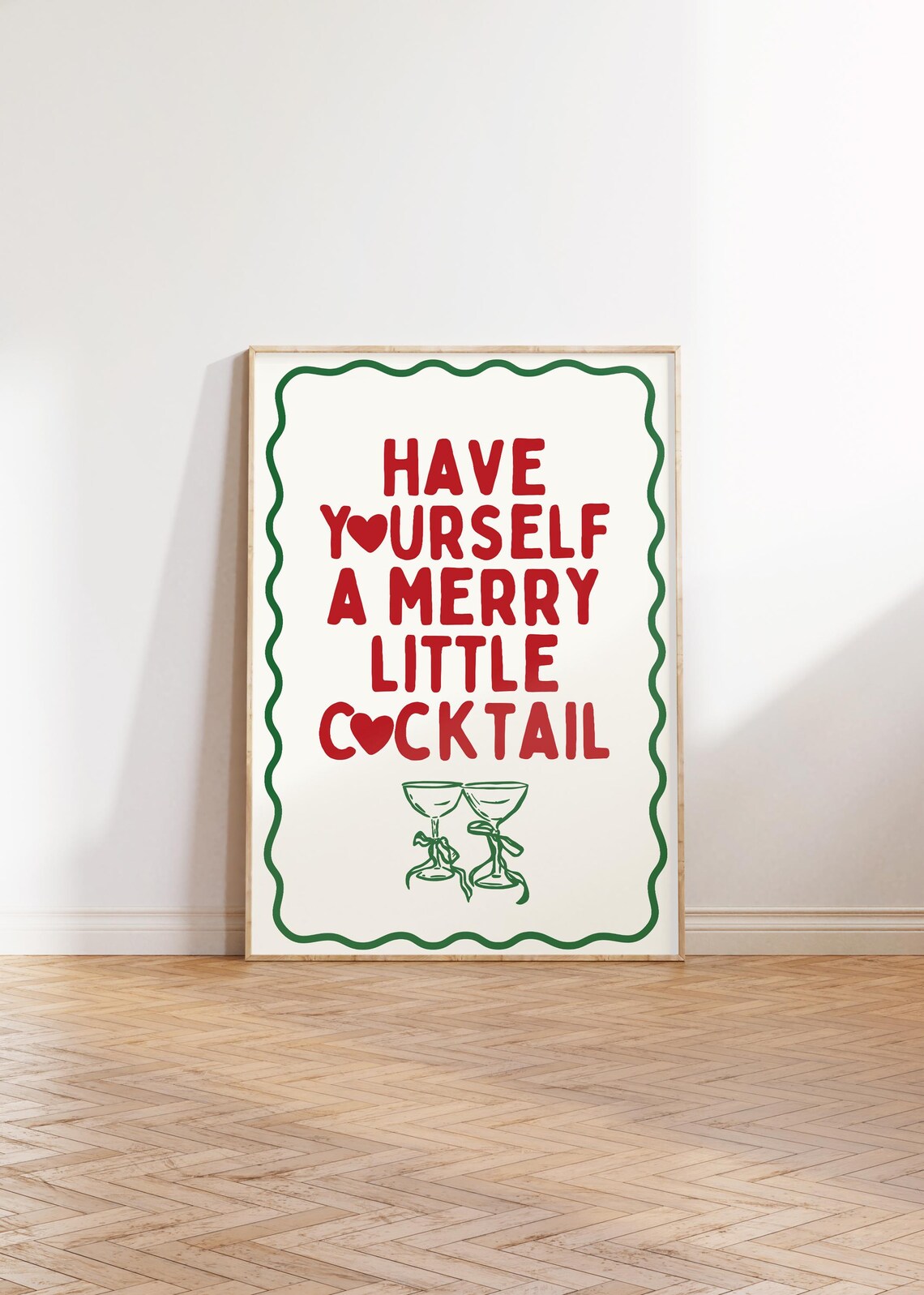 Merry Little Cocktail Retro Christmas Typography Print - Image 2
