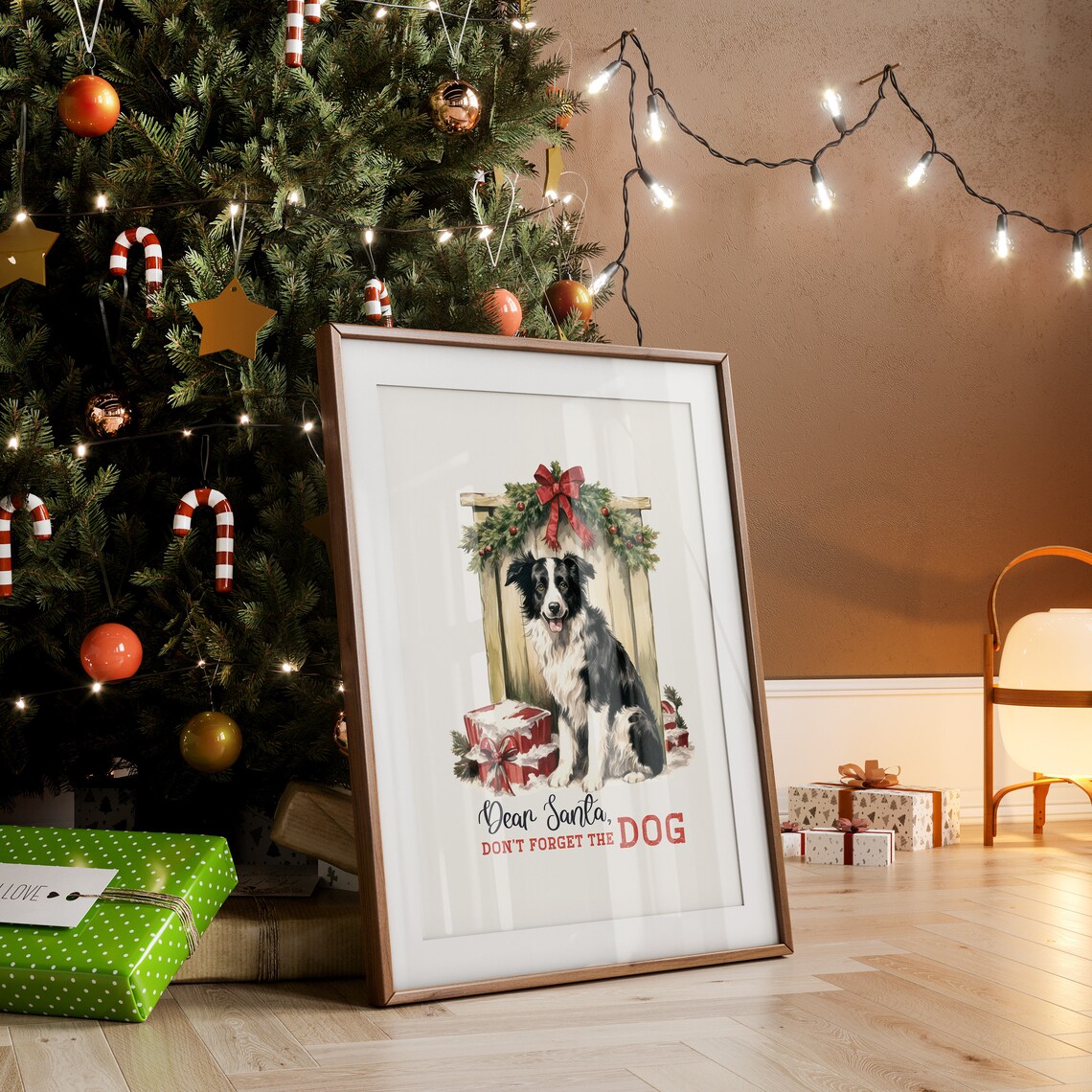 Dear Santa Dont Forget The Dog Farm Christmas Print Christmas Farmhouse Christmas Christmas Dog Print Trendy Christmas Decor - Image 3