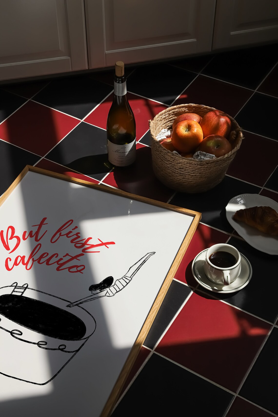 But First Cafecito Retro Coffee Art Poster - Image 4