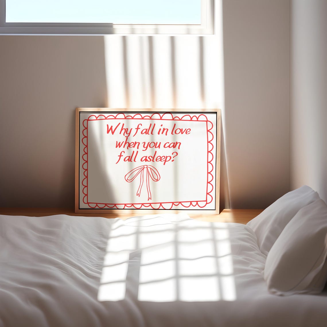 Why Fall In Love When You Can Fall Asleep Funny Quote Poster - Image 5