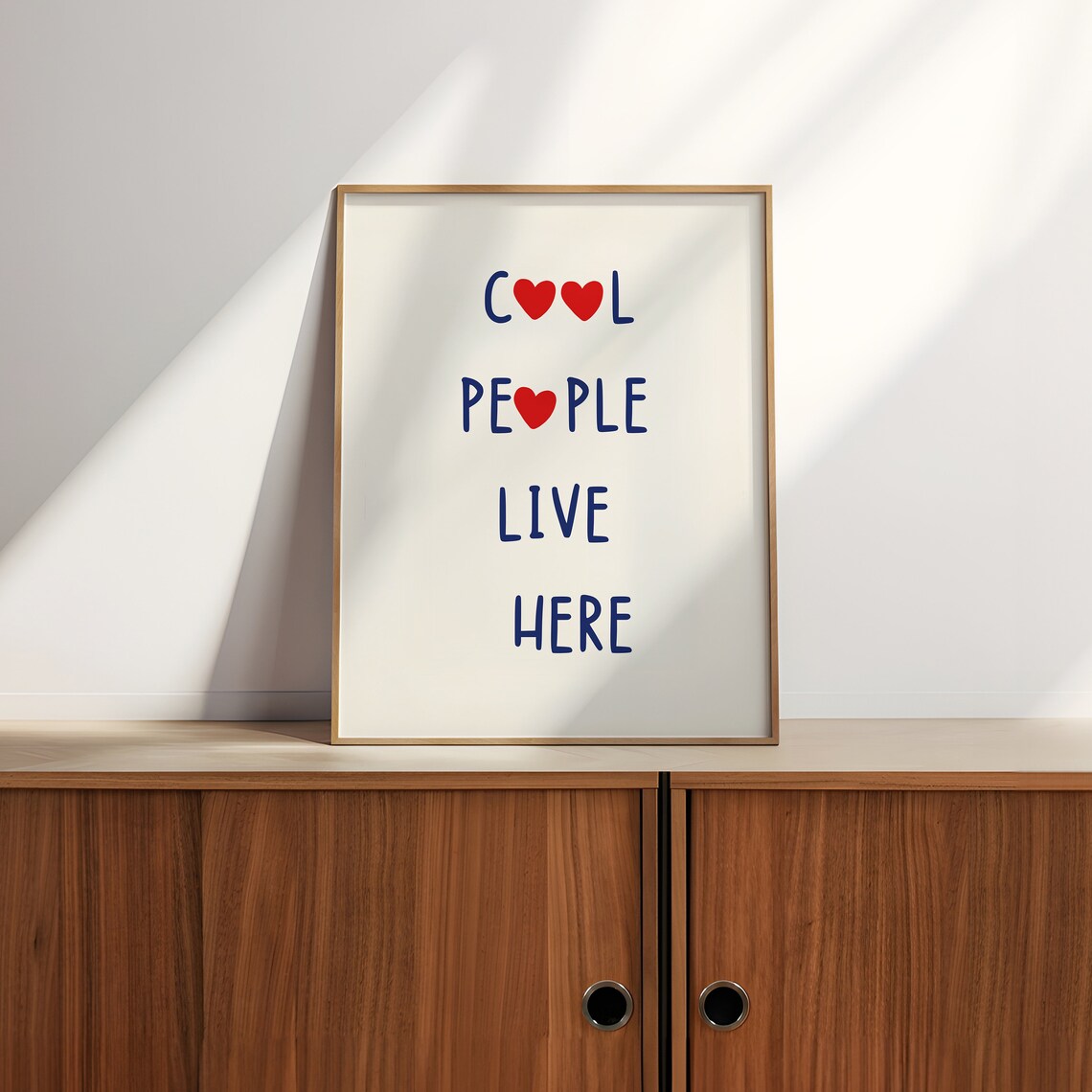 Cool People Live Here Minimalist Heart Art Print - Image 2