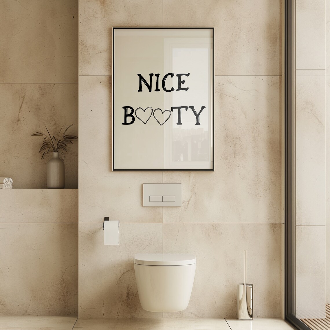Nice Booty Funny Bathroom Wall Art Poster - Image 3