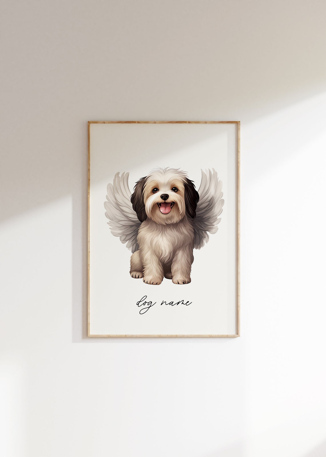 Havanese Dog Memorial Rainbow Bridge Print Pet Loss Memorial Gift Portrait Angel Dog Print Pet Loss Sympathy Gift Custom Dog Art Painting - Image 2