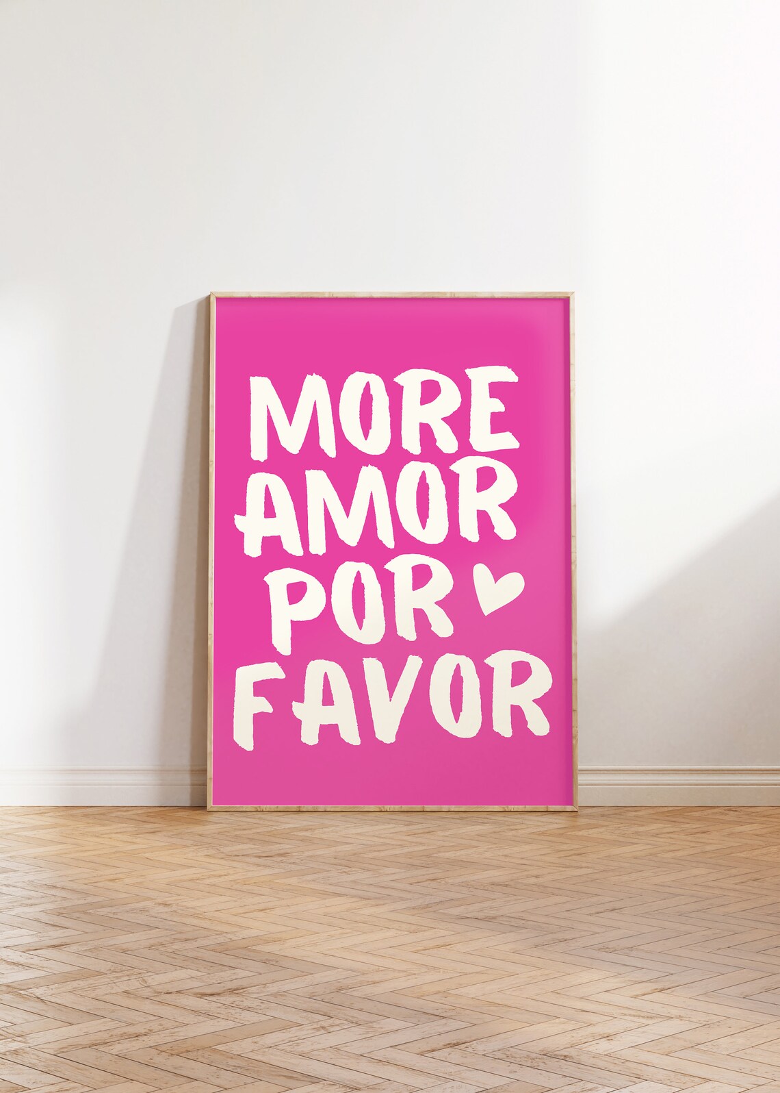 More Amor Por Favor Pink Heart Maximalist Typography Love Quote Poster - Image 5