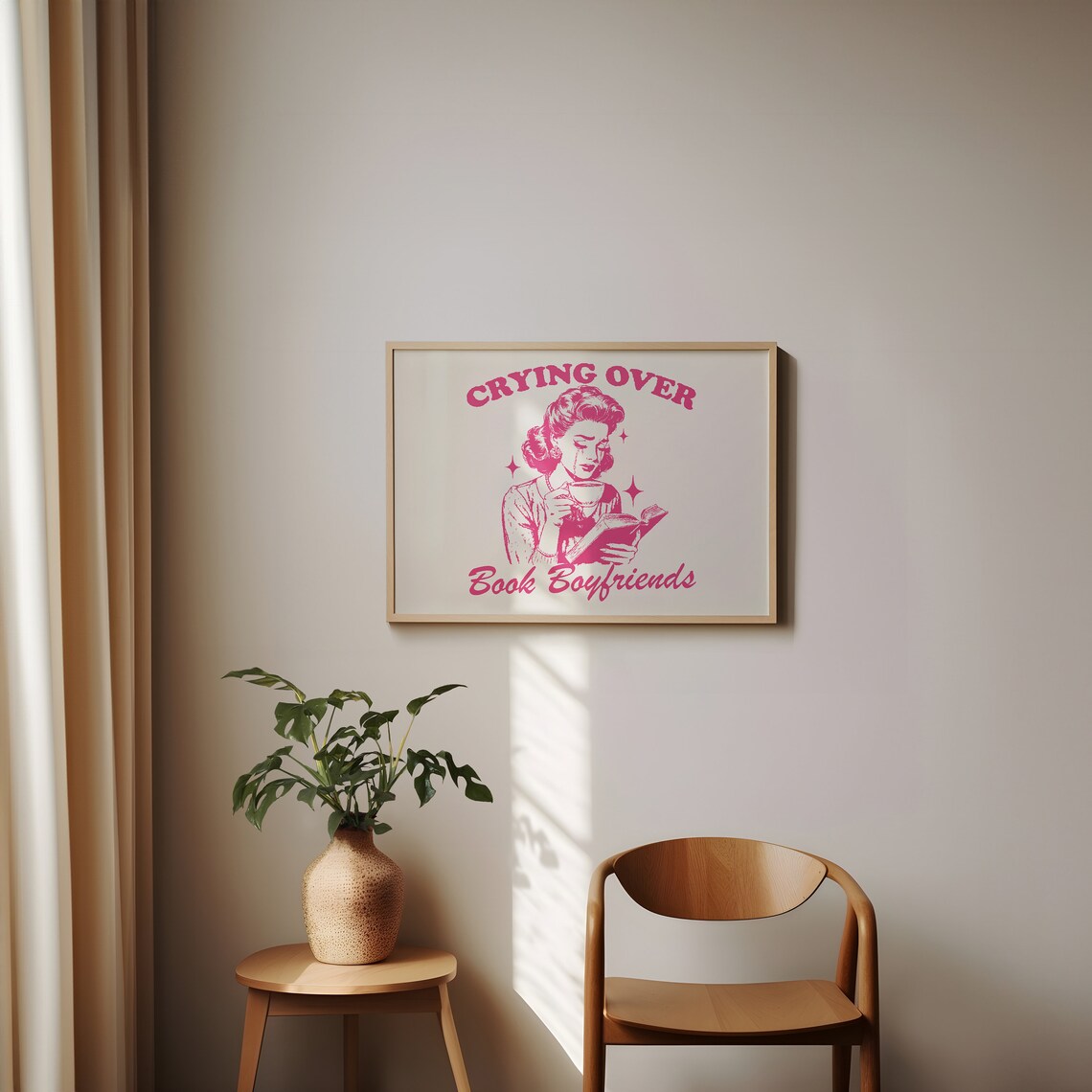 Crying Over Book Boyfriends Vintage Bookish Art Print - Image 2