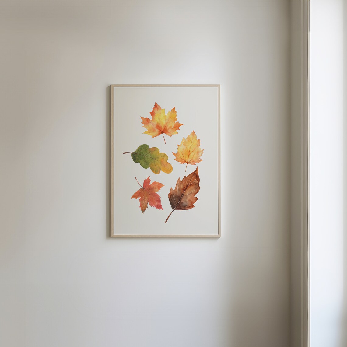 Watercolor Fall Leaves Botanical Poster in Warm Autumn Tones - Image 5