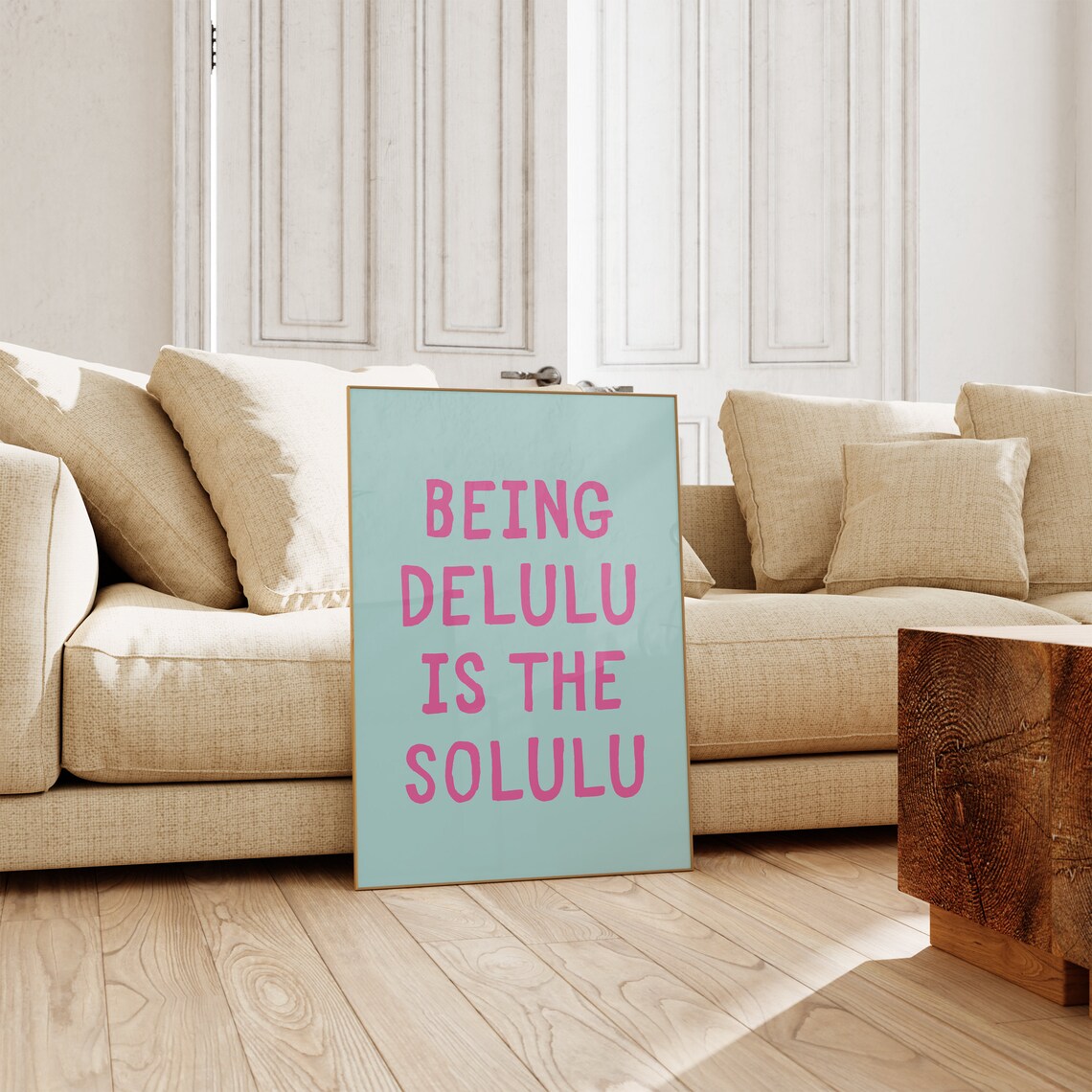 Being Delulu Is The Solulu Girly Pink Mint Dorm Decor Poster - Image 5