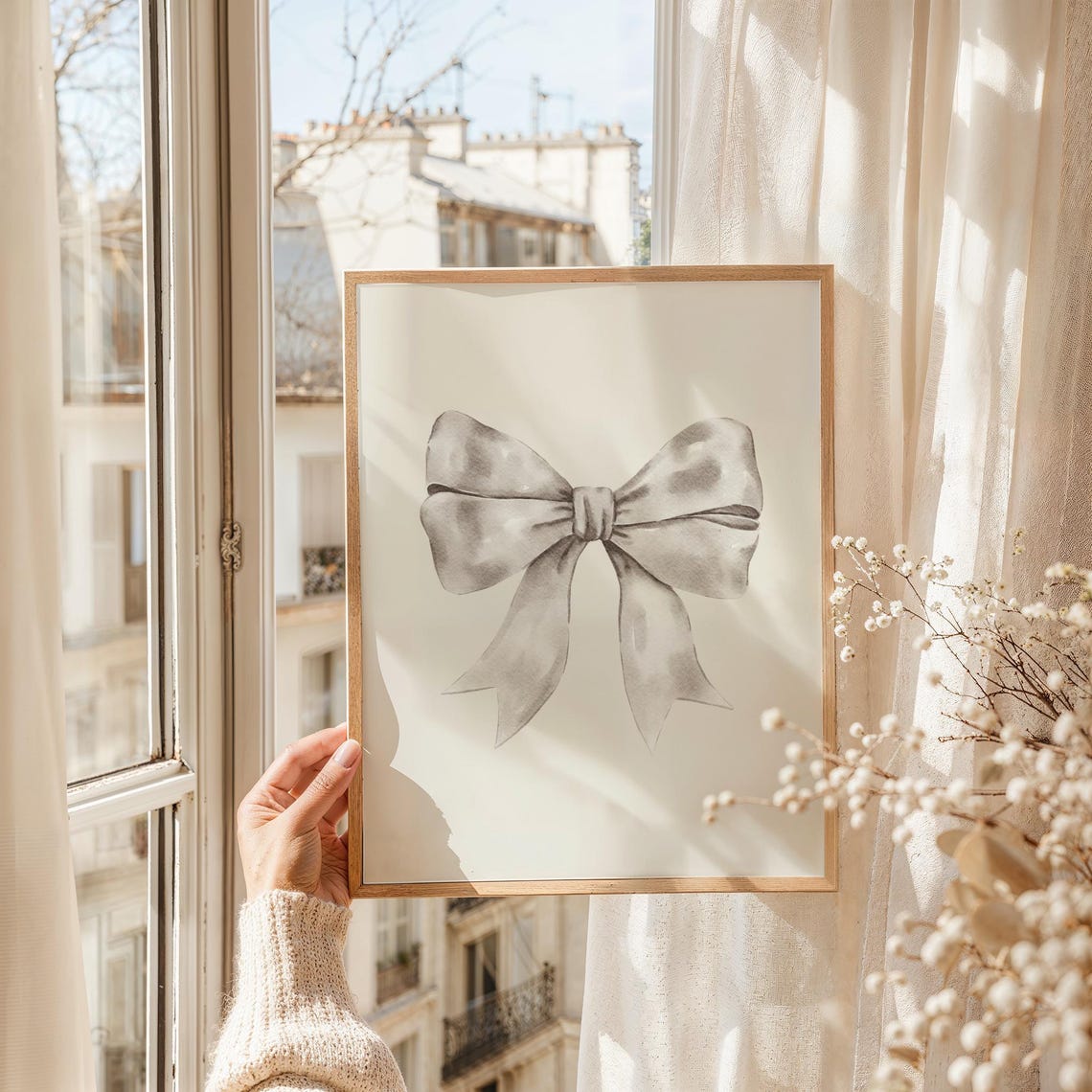 White Watercolor Bow Ribbon Coquette Balletcore Bedroom Poster - Image 5