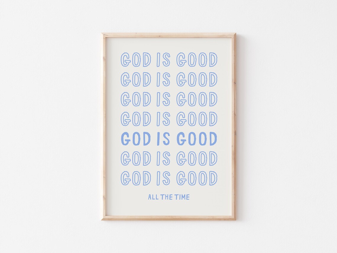 God Is Good Bible Verse Retro Poster, Christian Art Print - Image 5