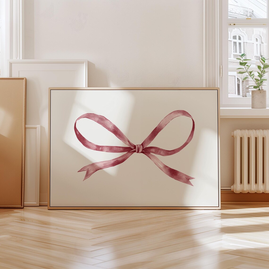 Bow Nursery Art Print, Preppy Girly Watercolor - Image 3