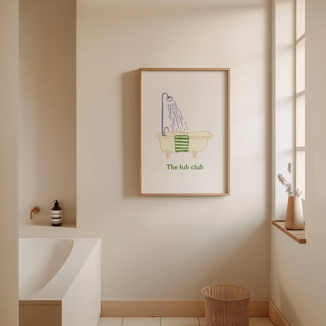 The Tub Club Clawfoot Bathtub Shower Doodle Sketch Bathroom Poster - Image 5