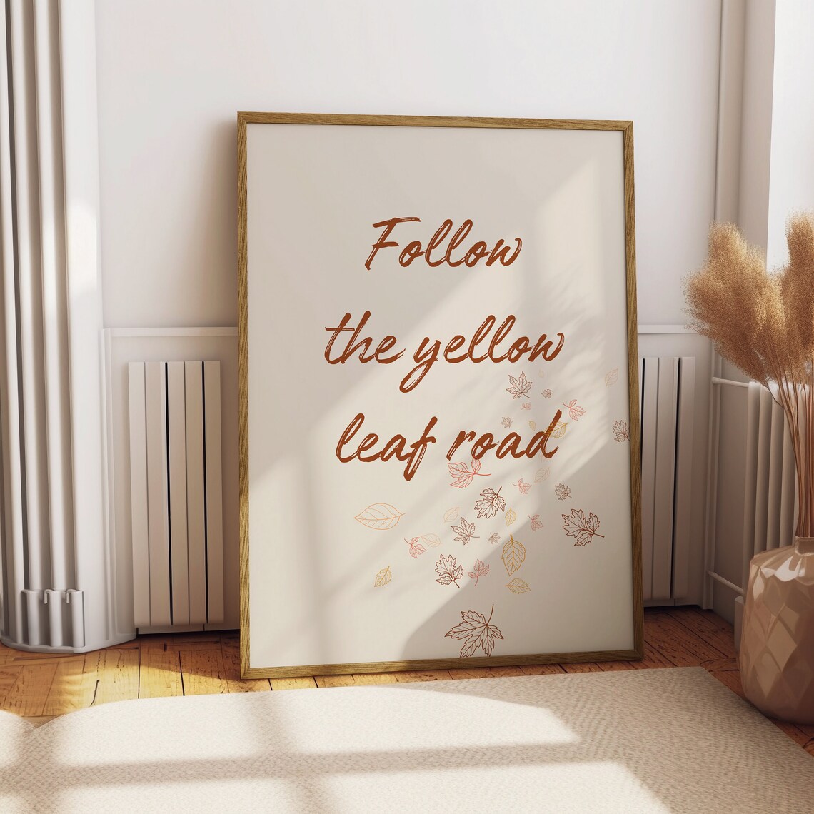 Follow The Yellow Leaf Road Autumn Leaves Quote Typography Poster - Image 4