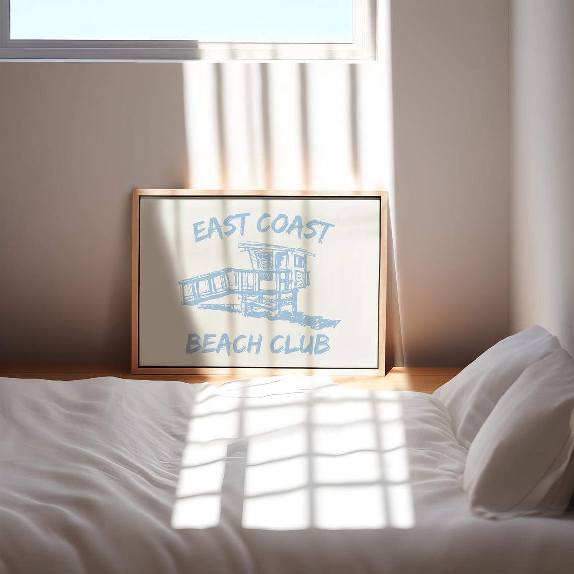 East Coast Beach Club Powder Blue Lifeguard Tower Sketch Poster - Image 2