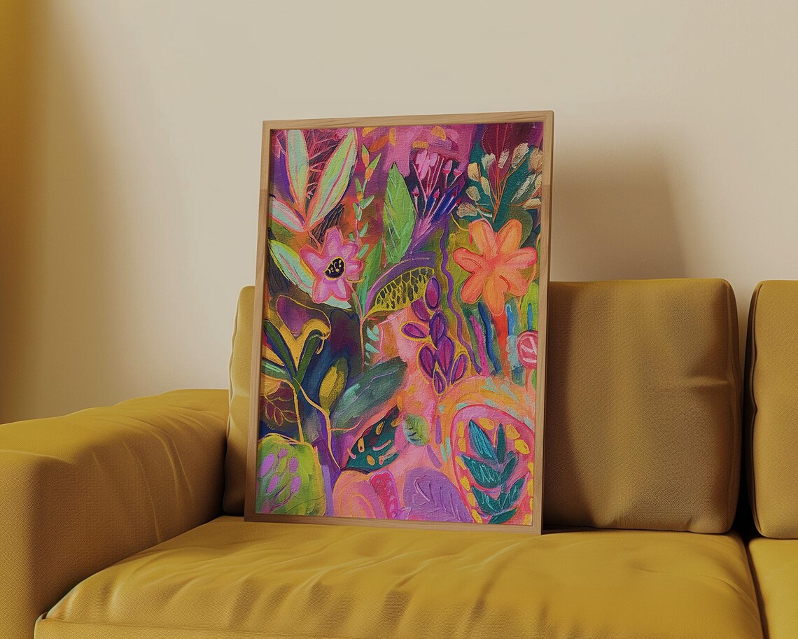 Abstract Botanical Print, Maximalist Decor Art Print - Image 2